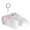 6 Pack Bulk Baby Shoes Photo/Balloon Holder - white with pink upper